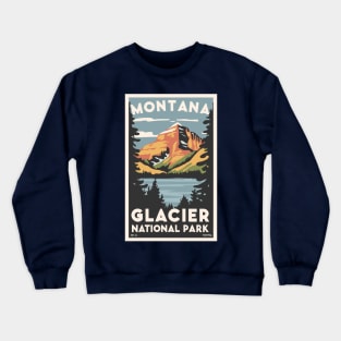 A Vintage Travel Art of the Glacier National Park - Montana - US Crewneck Sweatshirt